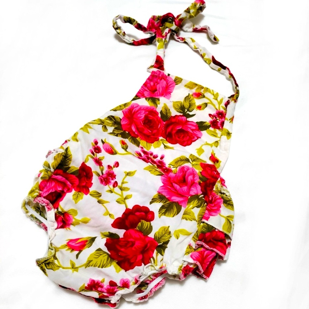 ✨ NEWBORN PHOTOSHOOT 0-3 MO ROMPER  FLORAL ROMPER NEWBORN ROSE OUTFIT ✨